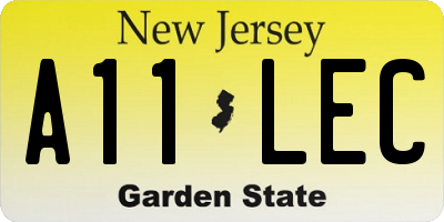 NJ license plate A11LEC