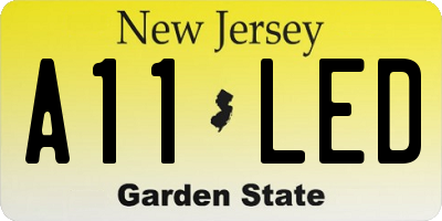 NJ license plate A11LED