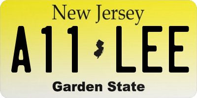NJ license plate A11LEE