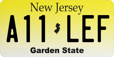 NJ license plate A11LEF