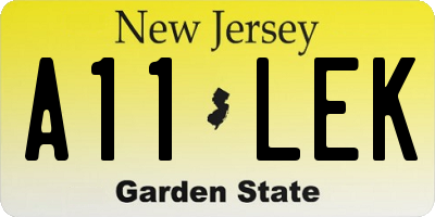 NJ license plate A11LEK