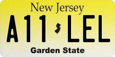 NJ license plate A11LEL