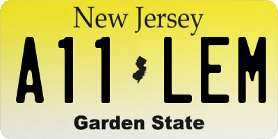 NJ license plate A11LEM