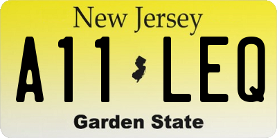 NJ license plate A11LEQ