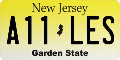 NJ license plate A11LES