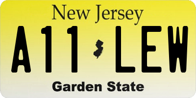 NJ license plate A11LEW