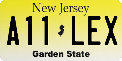 NJ license plate A11LEX