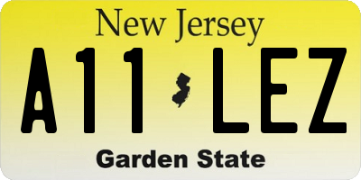 NJ license plate A11LEZ