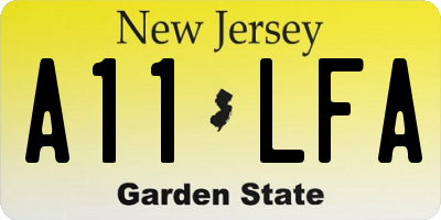 NJ license plate A11LFA
