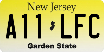 NJ license plate A11LFC