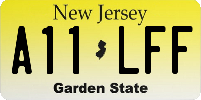 NJ license plate A11LFF