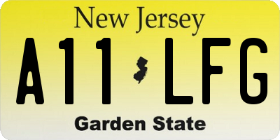 NJ license plate A11LFG