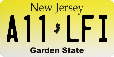 NJ license plate A11LFI