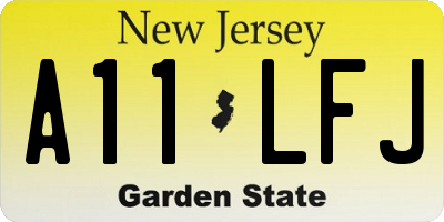 NJ license plate A11LFJ