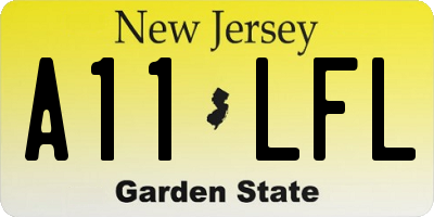 NJ license plate A11LFL