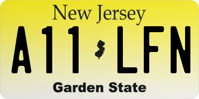 NJ license plate A11LFN