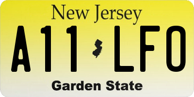 NJ license plate A11LFO