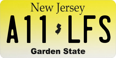 NJ license plate A11LFS