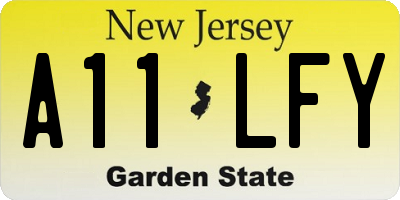NJ license plate A11LFY