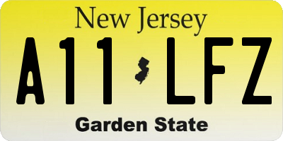 NJ license plate A11LFZ