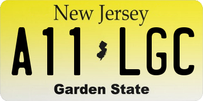 NJ license plate A11LGC