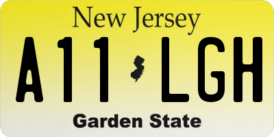 NJ license plate A11LGH