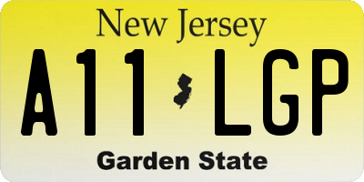 NJ license plate A11LGP