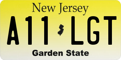 NJ license plate A11LGT