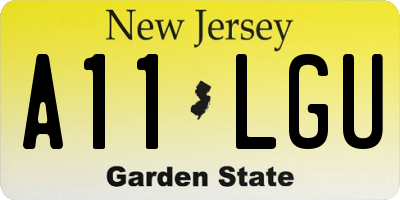 NJ license plate A11LGU
