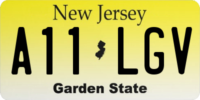 NJ license plate A11LGV