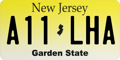NJ license plate A11LHA
