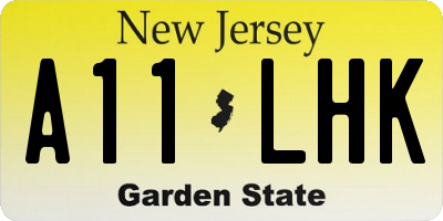 NJ license plate A11LHK