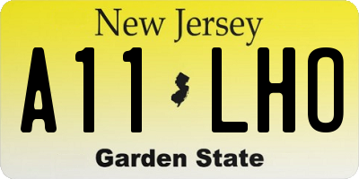 NJ license plate A11LHO