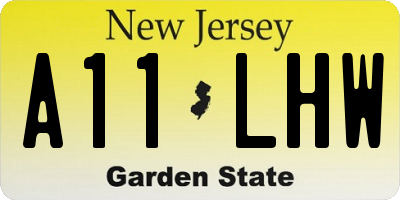 NJ license plate A11LHW
