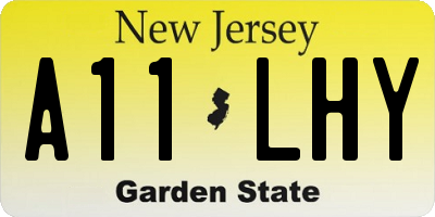 NJ license plate A11LHY
