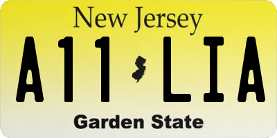 NJ license plate A11LIA