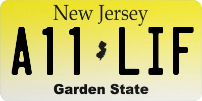 NJ license plate A11LIF