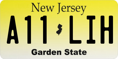 NJ license plate A11LIH
