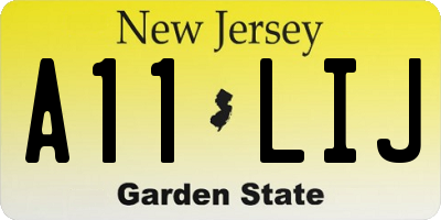 NJ license plate A11LIJ