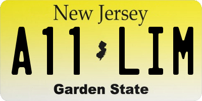 NJ license plate A11LIM