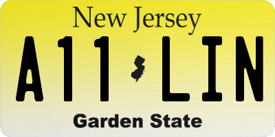 NJ license plate A11LIN
