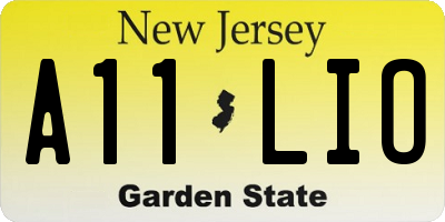NJ license plate A11LIO