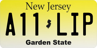 NJ license plate A11LIP