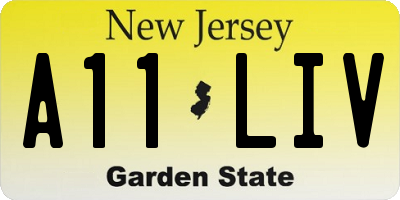 NJ license plate A11LIV