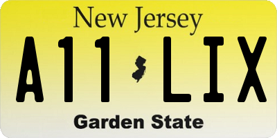 NJ license plate A11LIX