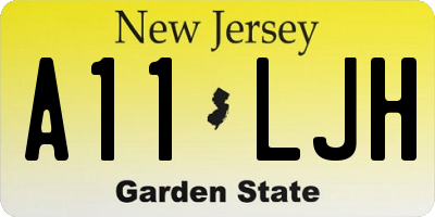 NJ license plate A11LJH