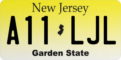 NJ license plate A11LJL