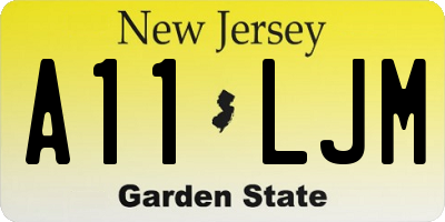 NJ license plate A11LJM