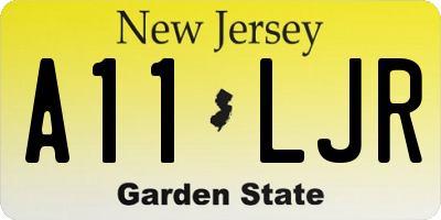 NJ license plate A11LJR