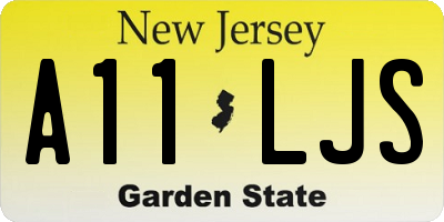 NJ license plate A11LJS